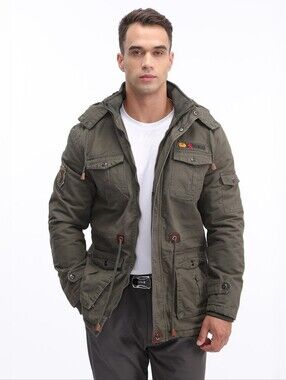 Men's Fleece Lined Parka Military Jacket